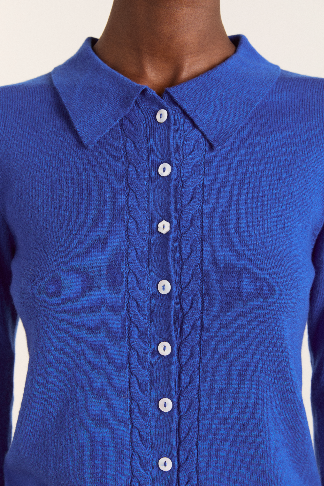 voula wool and cashmere blend cardigan - blue