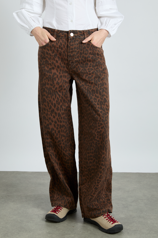 dion jeans - dark leopard overdye